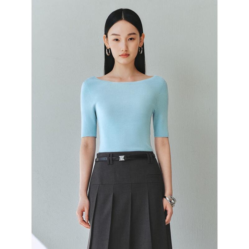 Peacebird Women's Seamless Knit Short Sleeve Top