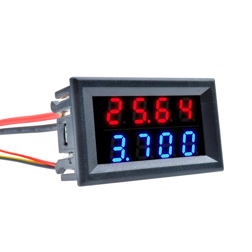DC 0-100V 0-200V 10A Dual LED Digital Voltmeter Ammeter Car Motocycle Voltage Current Meter Volt Detector Tester Monitor Panel