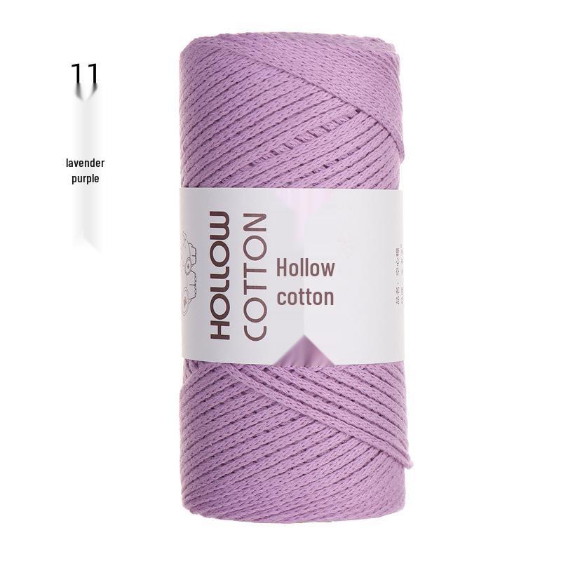 2mm Hollow Pure Cotton Scarf & Bag Yarn for DIY Crochet and Handwoven Projects