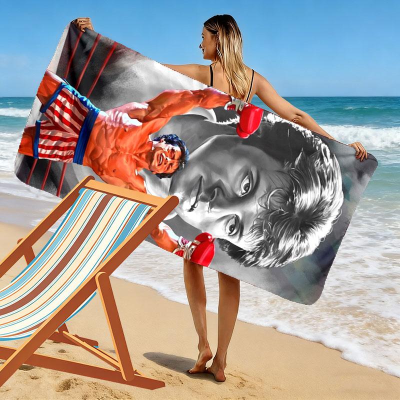 Boxer Patriotic Shorts Print Beach Towel Large Soft Quick Dry Towel For Beach Camping Swimming