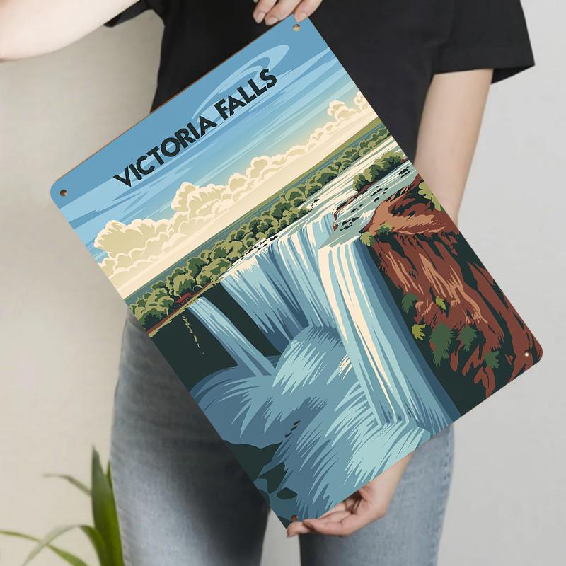 Vintage Victoria Falls Metal Wall Art Living Room Study Decorative Painting