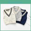 Boys Vest Vneck Childrens Knitted Top Pullover Bottoming Shirt