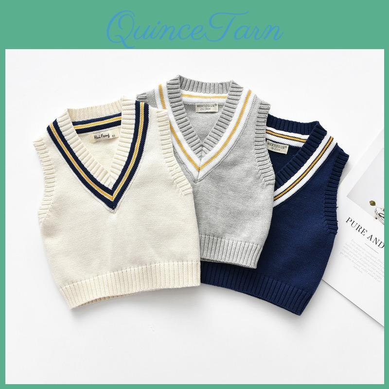 Boys Vest Vneck Childrens Knitted Top Pullover Bottoming Shirt