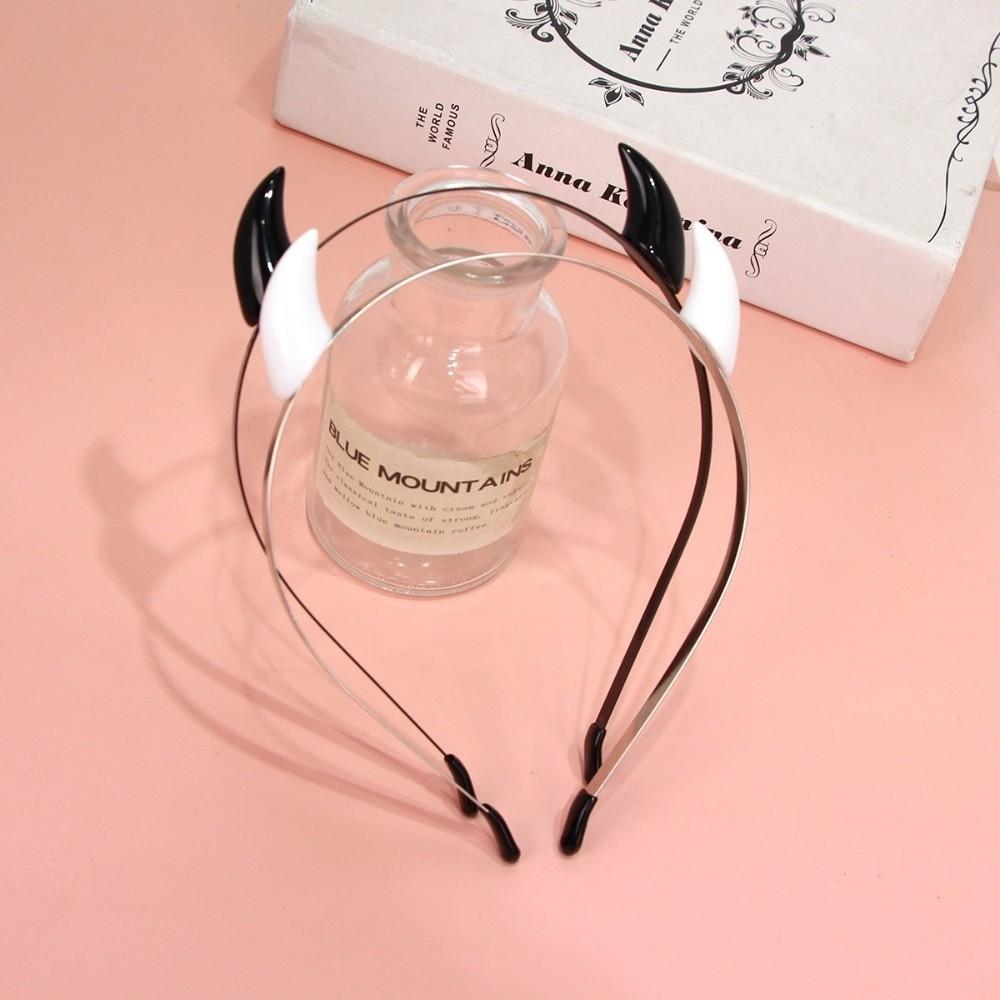 Animal Devil Horn Hairband Glossy Anime Headband Gothic Ox Horn Hair Clips Anime Expo