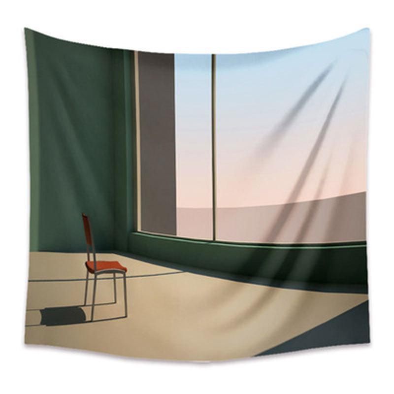 Tapestry Living Room Background Mural Beach Mat Home Decoration Simple and Fresh Character Wall Hanging