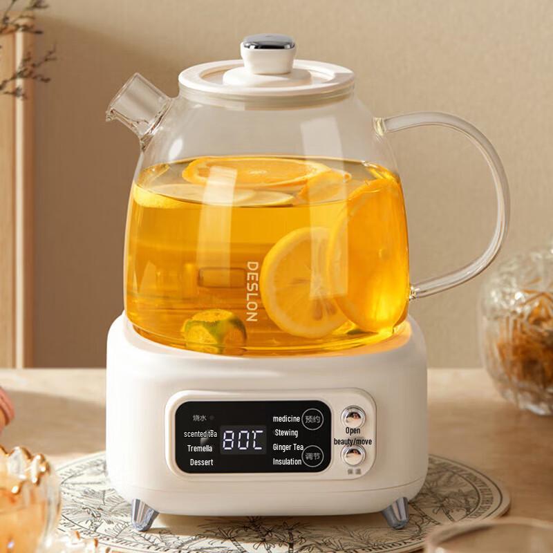 Электрический стеклянный чайник DESLON 1 л с ситечком из нержавеющей стали