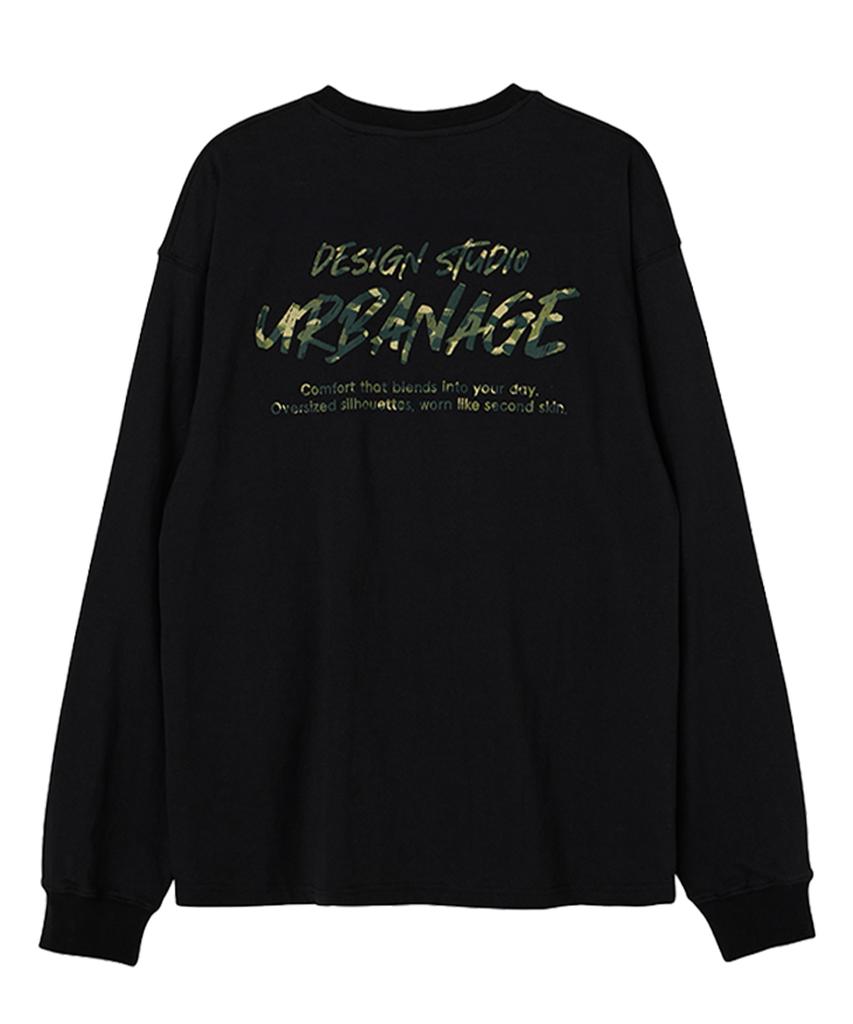 URBANAGE Design Studio Logo Oversized Long Sleeve_Black Camo