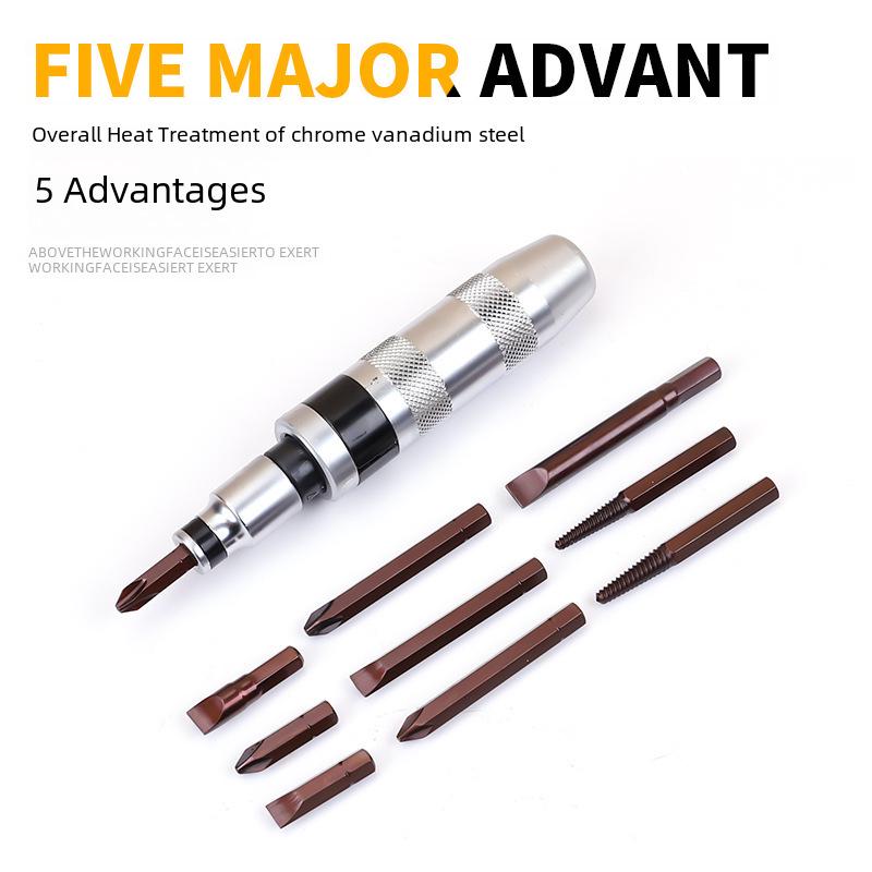 13-Piece Impact Screwdriver & Extractor Set: Easily Remove Broken or Rusted Screws