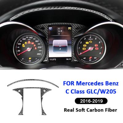 Carbon Fiber Car Trument Screen Panel Trim Frame Interior Decoration Sticker For Mercedes Benz 2016- C Class GLC W205
