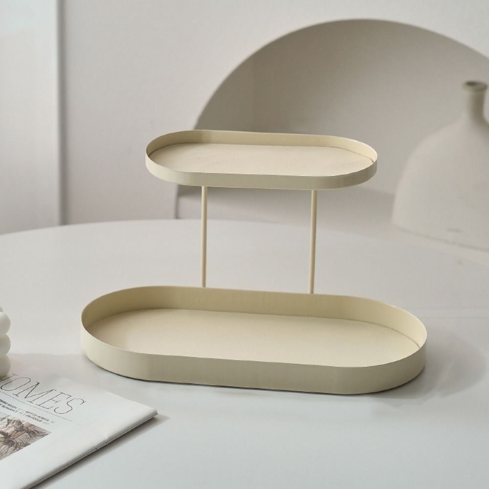 with Leather Cushion Cosmetics Storage Rack Iron Bathroom Shelf Desktop Tray  Washroom