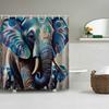 3D Elephant Bathing Curtain  Bathroom Letters Shower Curtain Waterproof With 12 Hooks Fishes Home Deco Free Ship