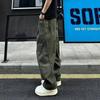Black American scimitar pants men's thin ruffian handsome high-end casual overalls loose straight sports trousers