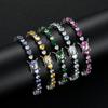 Hip Hop Mehrfarbig Eiskalt CZ 5MM Herz Bling Zirkon Rhodinierte Tennis Kette Armband Valentinstag Schmuck