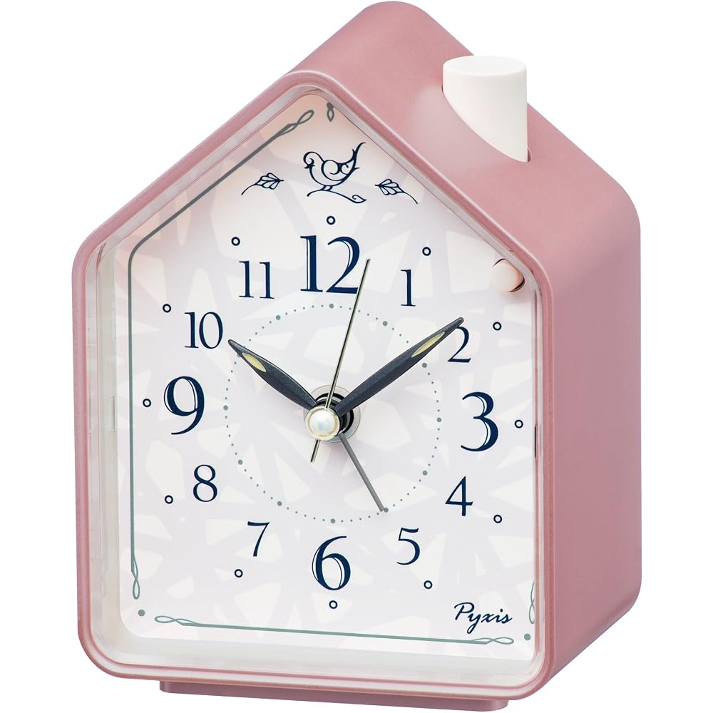 Seiko Clock Alarm Clock, Table Clock, Analog, Pink, 110 x 86 x 63 mm, PYXIS NR452P