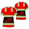 New Work Trucker Safety Uniform 3D Print T-shirts Men's Short Sleeve T Shirt Oversized Streetwear Harajuku Tees Top Kid Clothing
