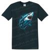 Shark Graphic T Shirt Ocean Predator Sea Life Tee Wavy Blue Art Design