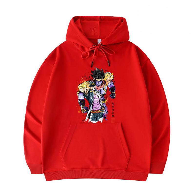 

Мужские толстовки Bizarre Adventure с акварельным принтом, забавные толстовки в стиле Харадзюку из саржи с имитацией хлопка