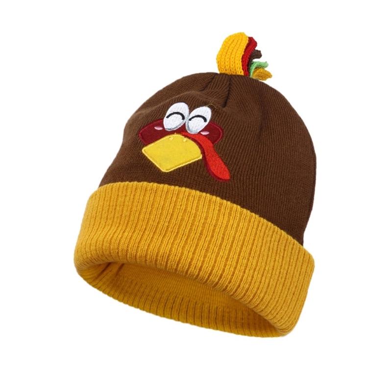 Embroidered Turkey Thanksgiving Turkey Beanies Perfect for Holiday Parties