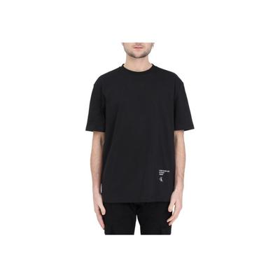 Logo Print Loose Fit Crew Neck T-Shirt Men Tops Black J30J324759-BEH