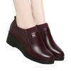 Deep Mouth Single Shoes Women's 2024 New Comfortable Women's Shoes Not Tired Feet Soft Leather Wedge Heel Mother Shoes Spring Black Leather Shoes
