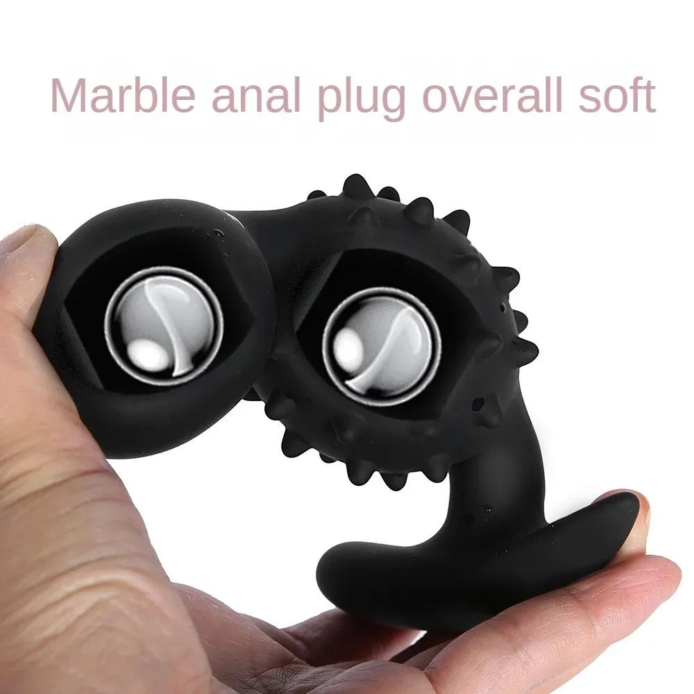 Grosses Perles Anales en Silicone Plug Anal Balle Intégrée Massage de la Prostate Masturbation Jouets Sexuels pour Femmes Hommes Gays Couples Jeux Adultes