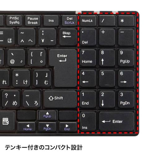 Sanwa Supply USB Slim Keyboard with Pantograph Numeric Keypad Black SKB-SL17BKN