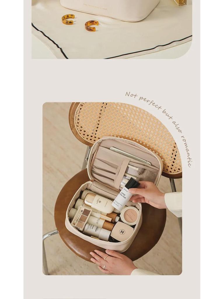 High-Value Large Capacity PU Travel Toiletry Bag - Portable, Waterproof, and Stylish Cosmetic Storage