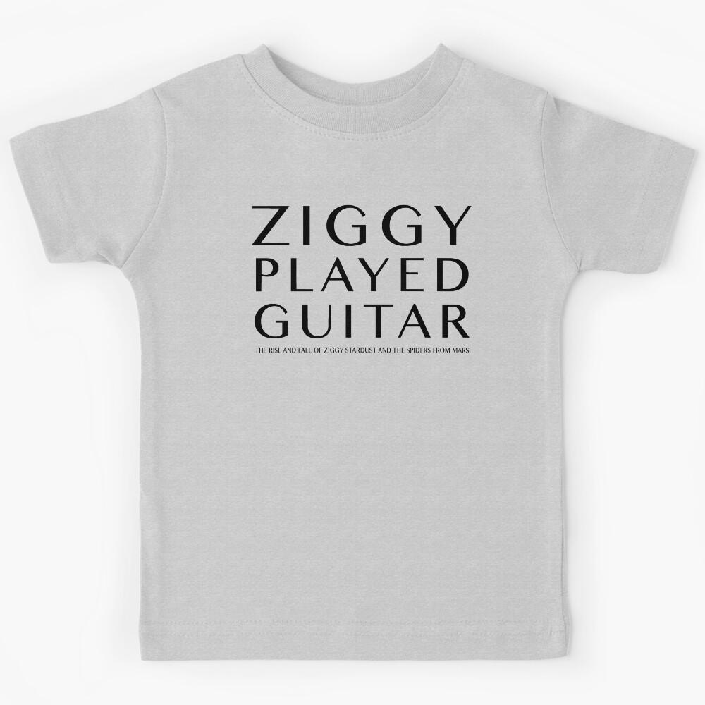 80s music lyrics art / ziggy played guitar / black Kids T-Shirt 110