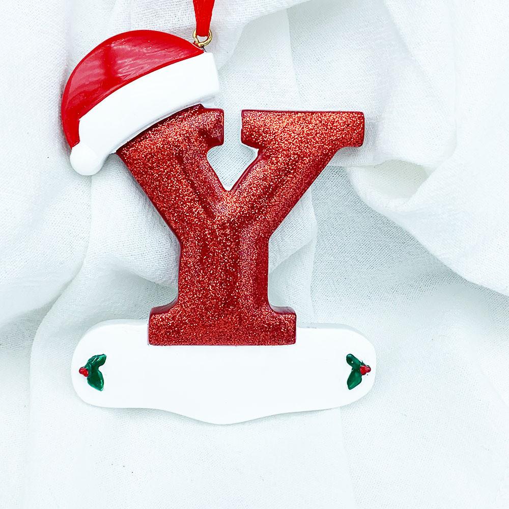 Beautifully Handpainted Crafted Resin Christmas Ornaments With 26 Alphabet Letters A To Z For Decor Stylish