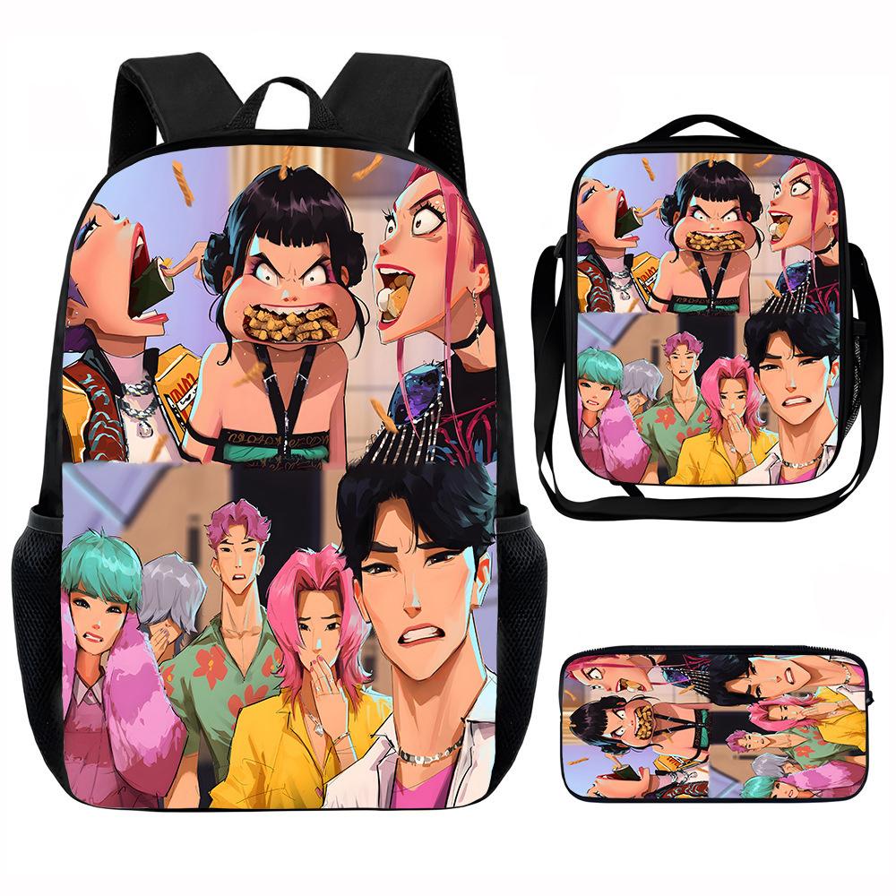 K-Pop Hunter Magic Girls New Children's Backpack DIY Customizable Unisex Student Bag Kindergarten Double Shoulder Cute Cartoon