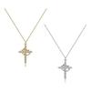 Fashionable Diamonds Stainless Steel Crosses Choker Necklace Pendant with Elegant Designs Jewelry Accessory for Girls