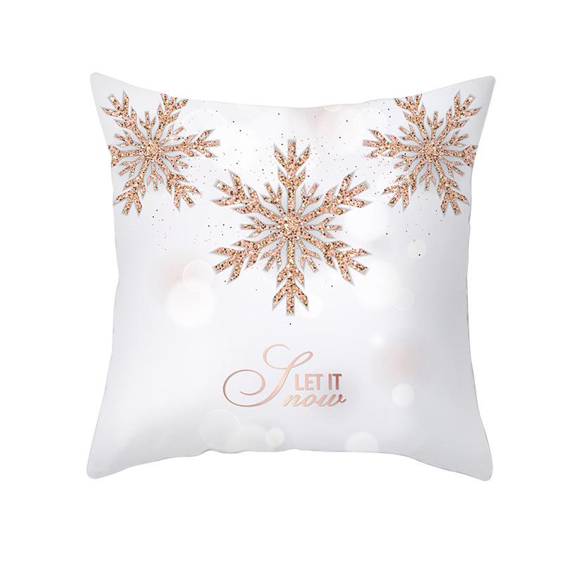 Peach Skin Snowflake Cushion Cover Christmas New Sofa Pillow Cover Home Pillow Cover Home