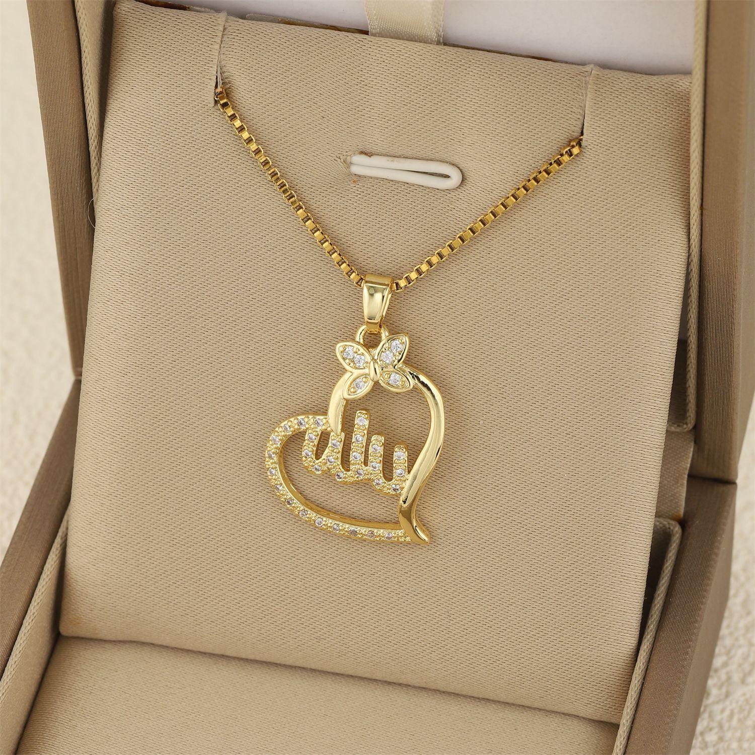 

Heart shaped pendant, heart-shaped necklace, water drop collarbone chain