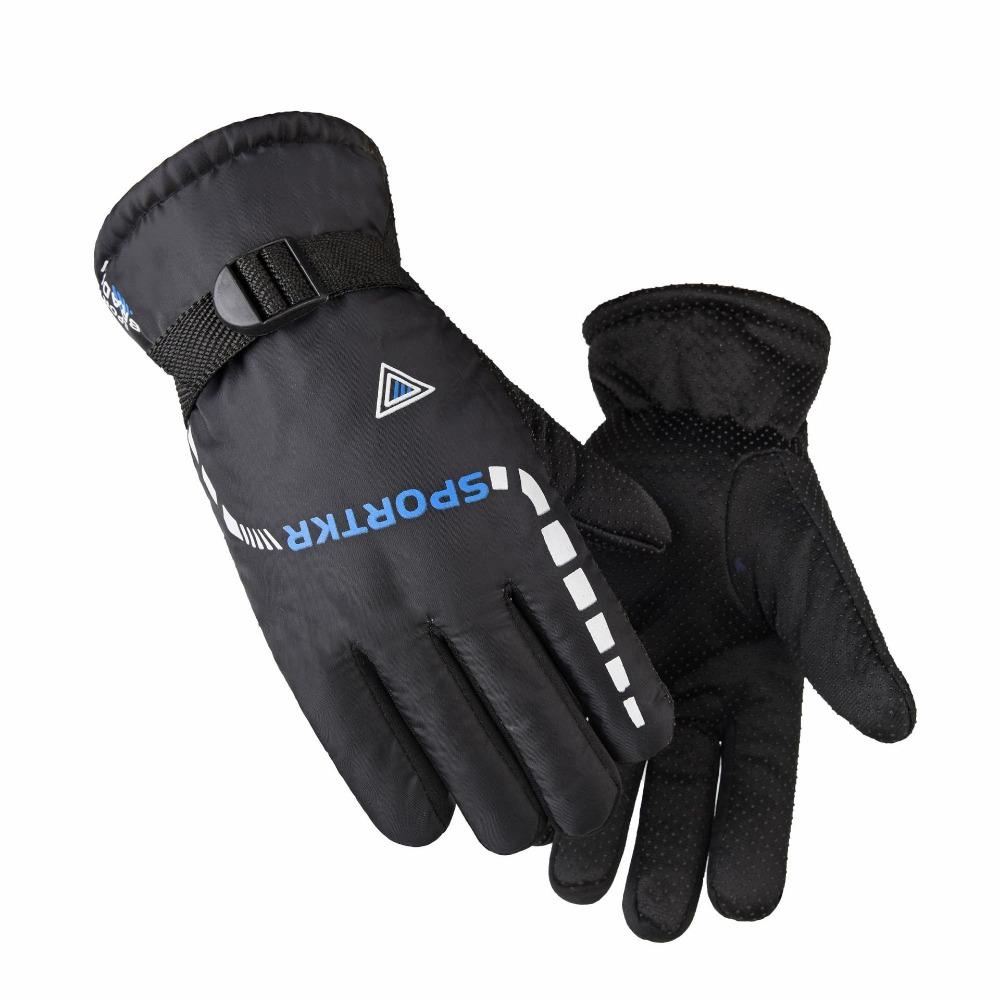 Gloves Men's Winter Warm Fleece Riding Electric Vehicle Thickened Motorcycle Windproof Waterproof Anti-skid Gloves Men