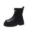 Tall elastic boots 2023 new versatile British style thick-soled one-pedal women's boots fashionable medium and short boots women's Martin