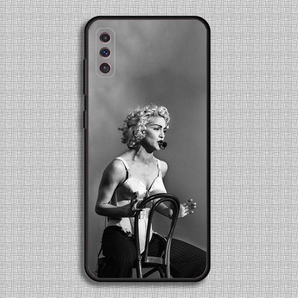 Singer Madonna 80s Phone Case For Samsung S23,23,22,30,21,10,9,Note20 Ultra,Lite,Ultra,5G,Plus,FE,Black Soft Case