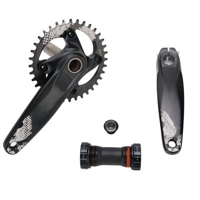 Bike Crankset Black Hollow Integrated Positive Negative Gear 36T Chainring with Crank Bottom