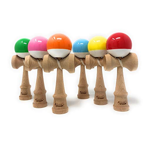 MyCircus Kendama (Cherry Wood) Adult JUGGLE 4FUN (Includes Replacement Strings and Bag)