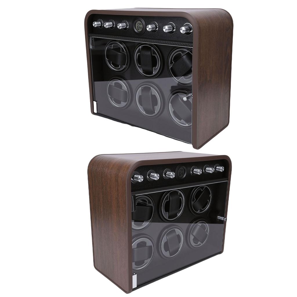 Avvolgitore per Orologi 10dB Silenzioso 5 Modalità Scatola Avvolgitore Automatico per Orologi con Luce d'Ambiente LED per 6 Orologi