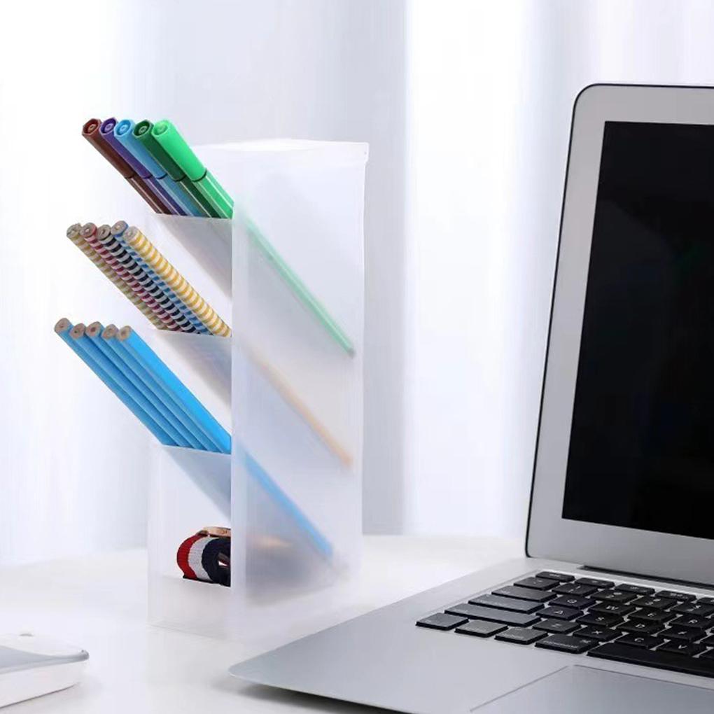 Space-Saving and Versatile Desk Pen Holder with Easy Access Multi-Functional ABS Pencil Makeup Organizer Desk Tidy, Pink