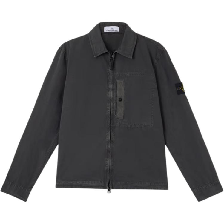 STONE ISLAND Washed Vintage Zip Jacket Men Jackets Carbon-Black K1S151200032S00WN-V0165