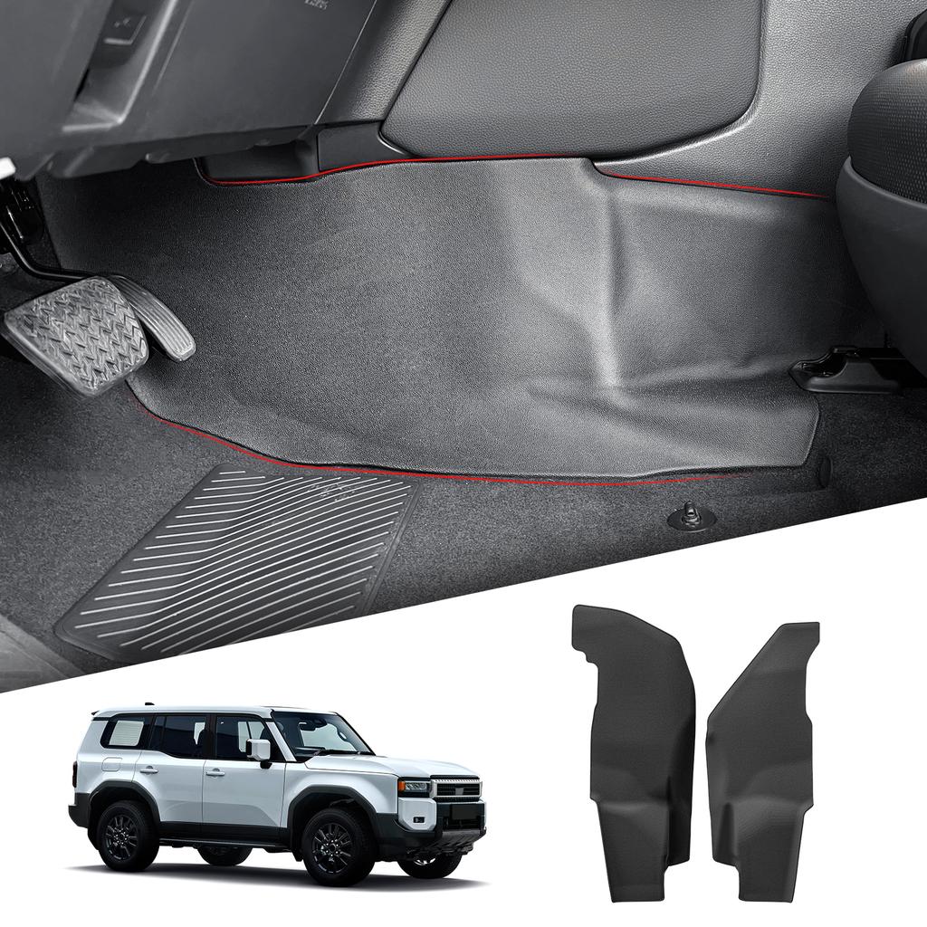 For Toyota Land Cruiser Prado 250 LC250 J250 2024 2025 Center Console Side Anti-Kick Mat TPE Dirt Protector Cover Pad Black
