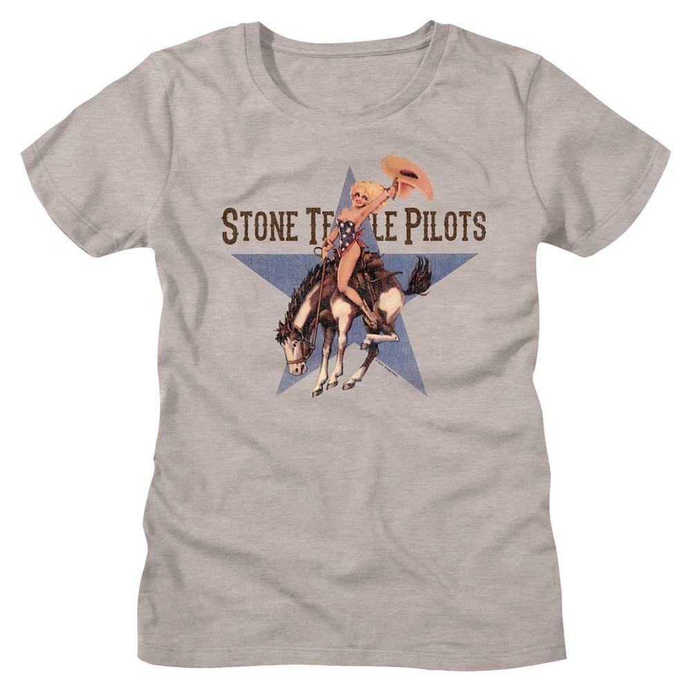

Ladies Stone Temple Pilots Riding Bronco Stone Heather Music Shirt XL
