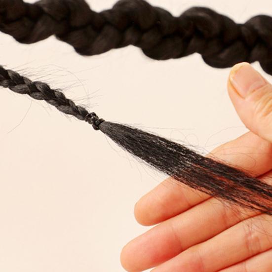 Braid Wig Smooth Realistic Natural Elastic Hair Rope Soft Hairs Styling Comfortable To Wear African Dirty Braid Long Ponytail Wig Girl Supply