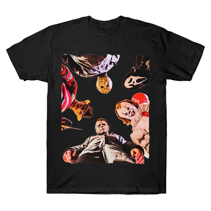

Horror Movie Halloween Ghost T-shirt For Men Women 100% Cotton T Shirts Short Sleeve Tops J7 - Men s Summer Cotton Graphic Tee S разноцветный