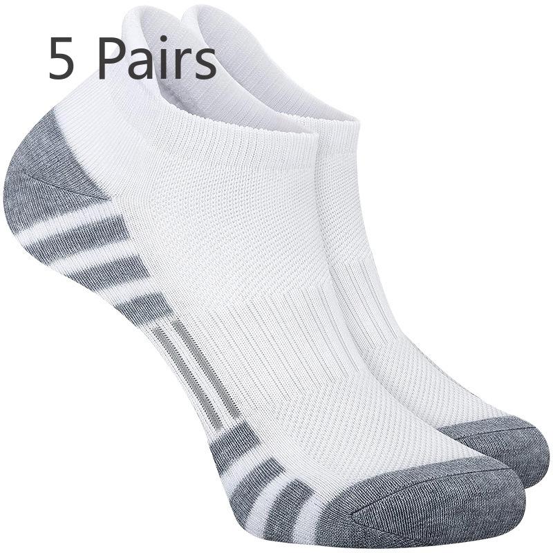 

5 пар мужских носков для бега на открытом воздухе с сетчатым дном, дышащих, быстросохнущих, для бадминтона, походов и спорта 5 pairs белый