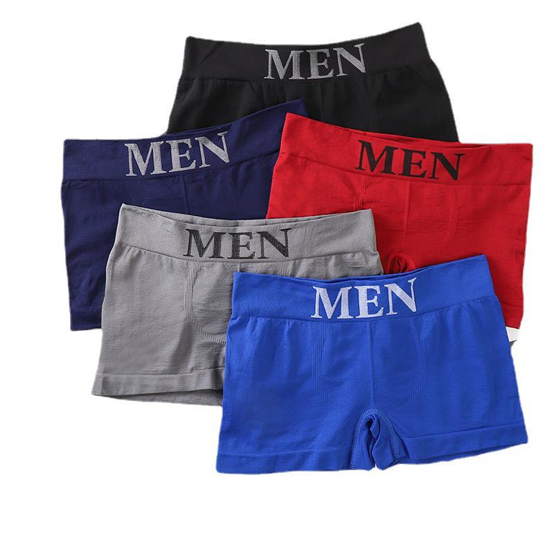 Men's Mid-Waist Plus Size Seamless Stretch Sport Boxer Briefs - Comfortable & Breathable