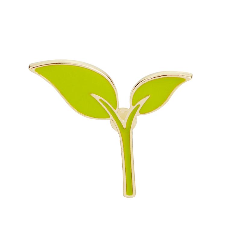 Fashion Charm Green Leaves Bean Sprouts Seedling Enamel Pins Natural Tree Plant Badge Brooches Jewelry Gifts
