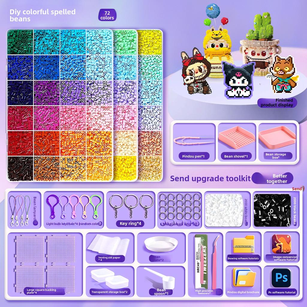 שק חומרים DIY להכנה עצמית של שעועית פינדו, סט מלא של צבעי MARD תלת-ממדיים מותכים, כלים, שק נייר גיהוץ