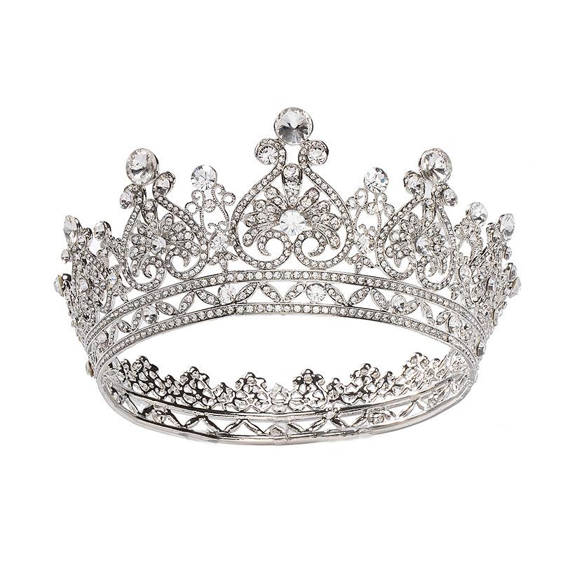 

Высококачественная свадебная корона из сплава со стразами, круглая корона, тиара, свадебное платье, аксессуары, ювелирные изделия